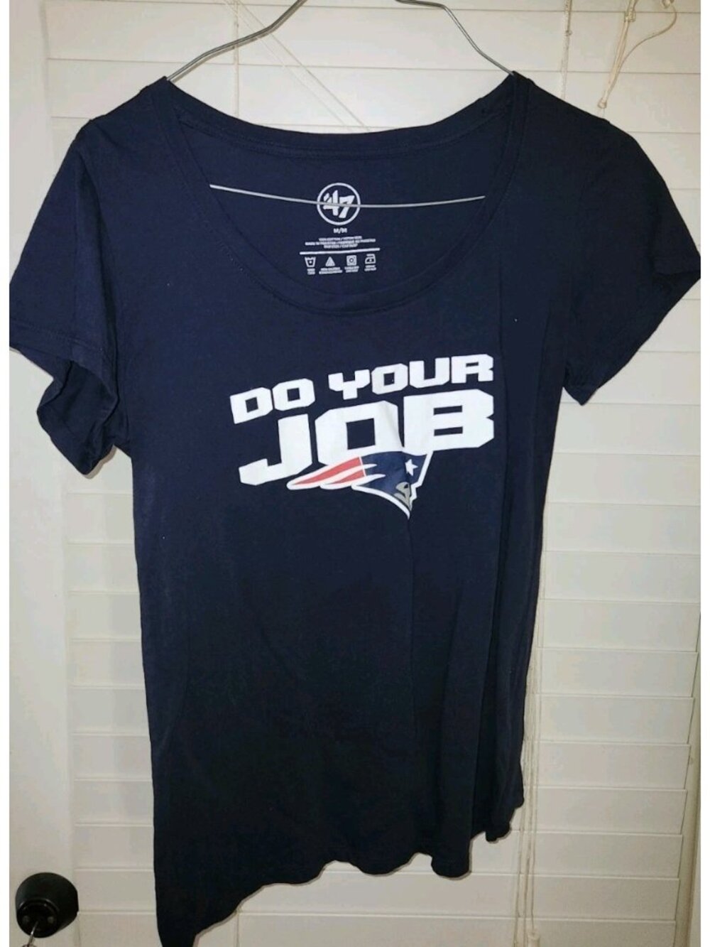 New England Patriots Do Your Job Womens Medium 47 Brand NFL Graphic Tee